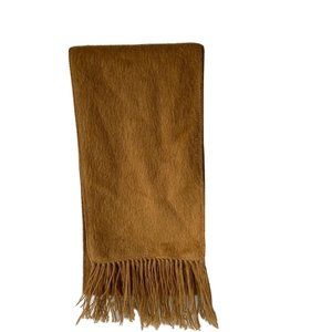 Camargo alpaca wool fringed scarf brown classic wrap outdoor unisex Peru 67"x 9"
